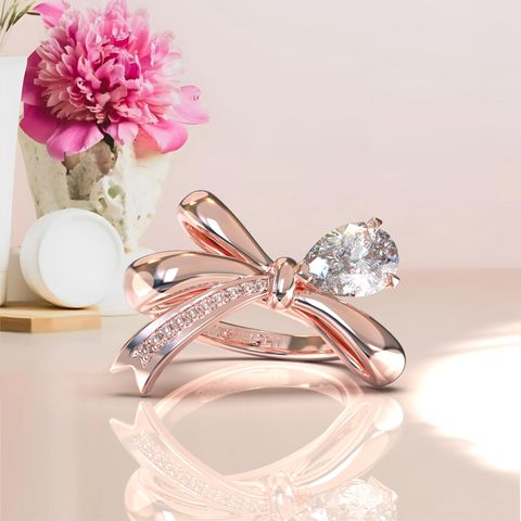 Knot 1.07 ct Pear Diamond Ring.1195