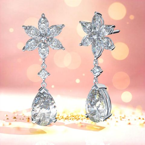 Dazzling1ct Pear Diamond Earring 2
