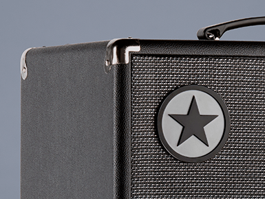 close up view of a Blackstar Unity cab corner with star badge