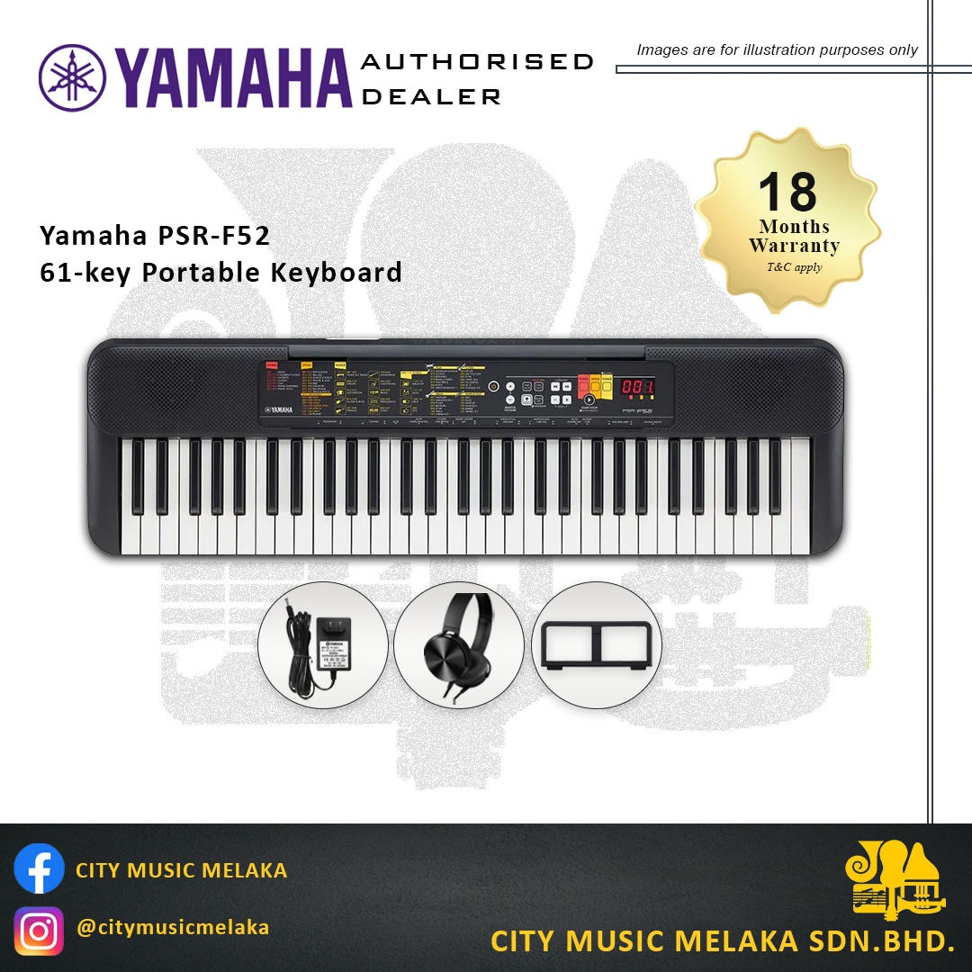 Yamaha PSR-F52 61-Key Portable Keyboard – City Music Melaka