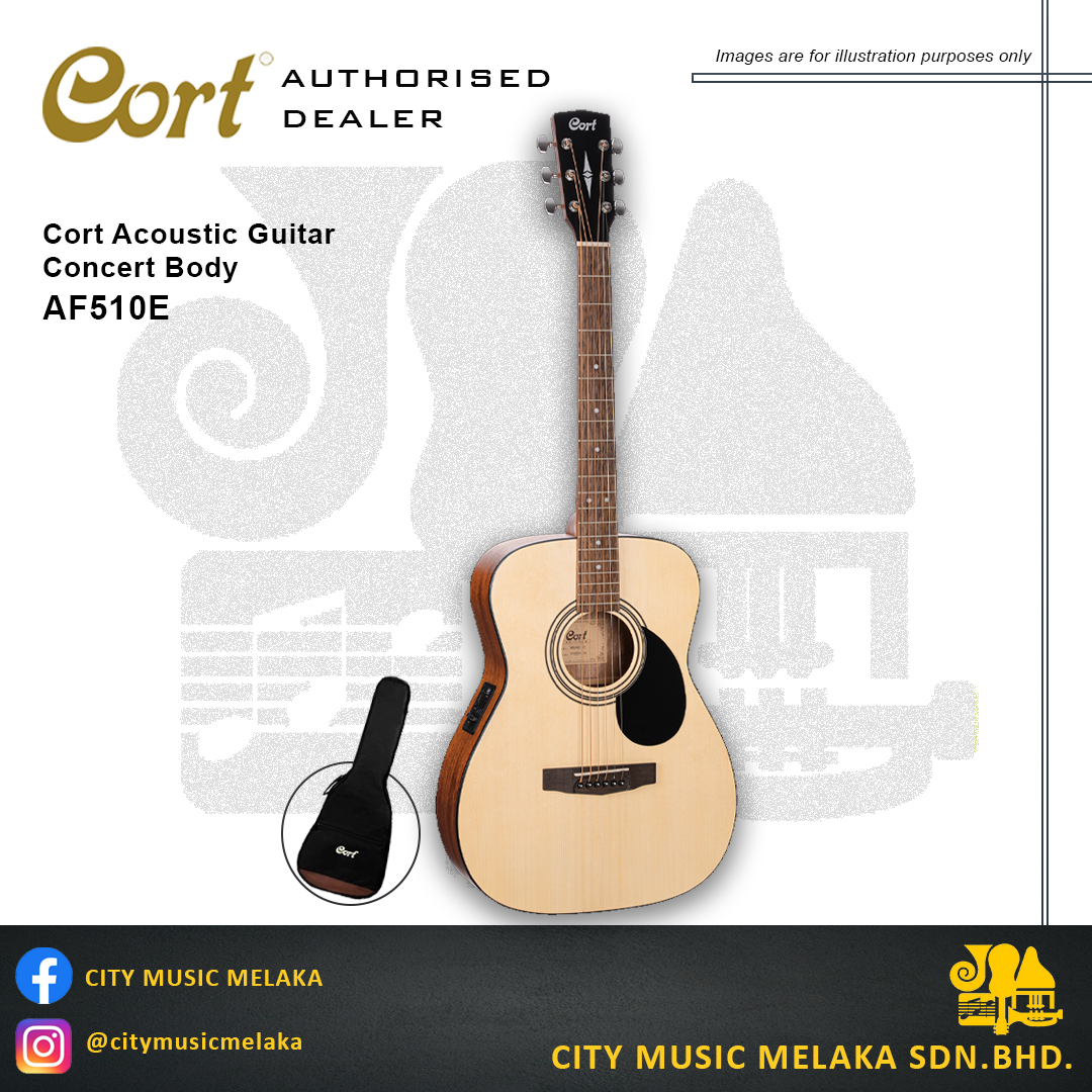 Cort Concert Body AF510E Acoustic Guitar – City Music Melaka
