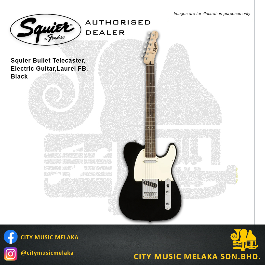 Squier Bullet Telecaster Electric Guitar, Laurel FB, Black – City Music  Melaka