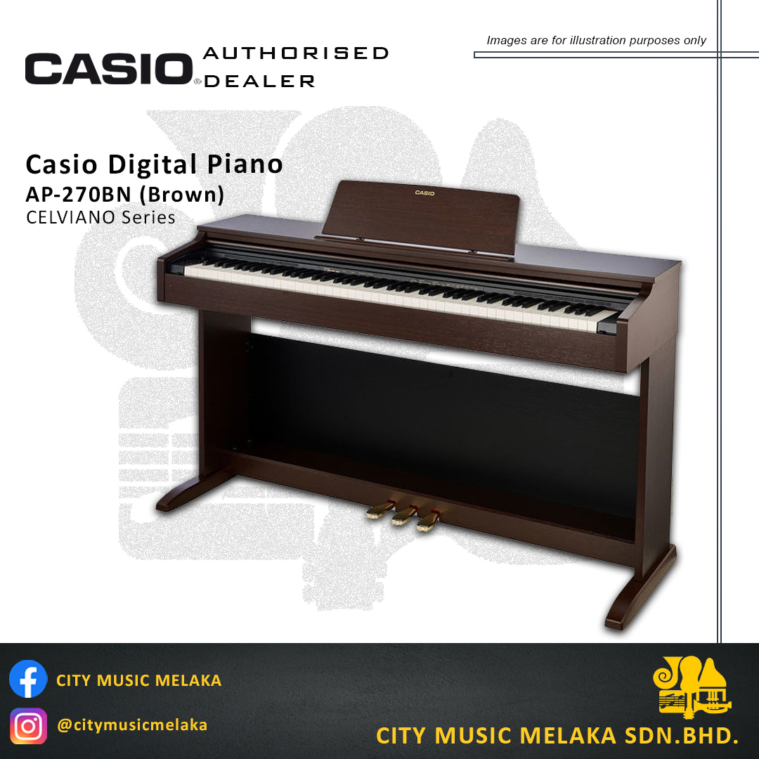 Casio Celviano AP270 BR (Brown) 88-Key Digital Piano City Music Melaka