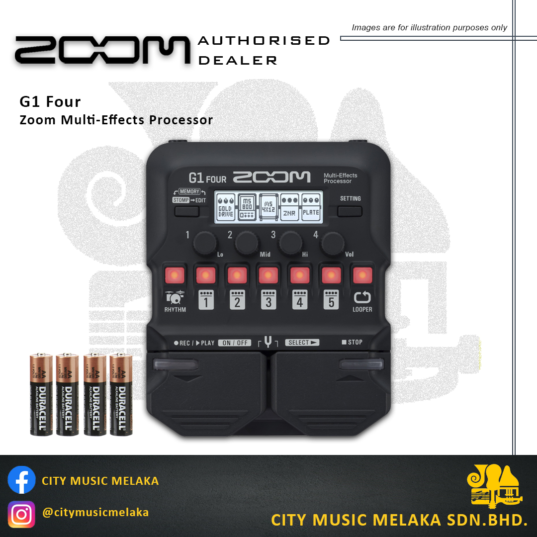 Zoom G1 Four Multi Effect Pedal Processor – City Music Melaka