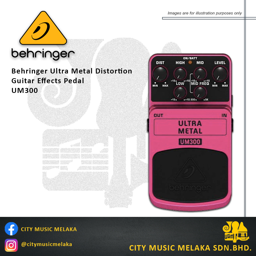 Behringer UM300 Ultra Metal Distortion Guitar Effects Pedal – City Music  Melaka