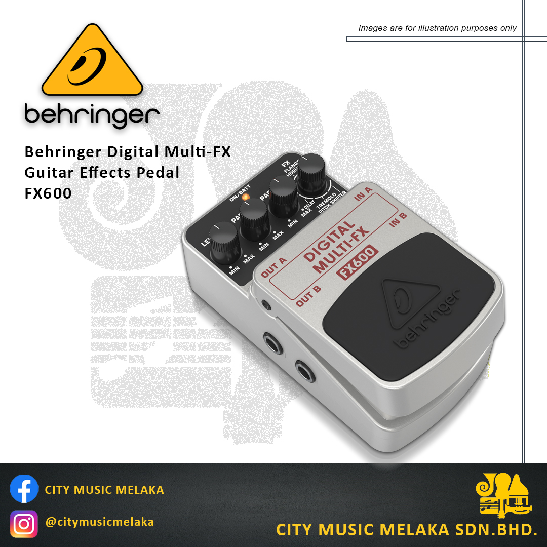 Behringer FX600 Digital Multi-FX Guitar Effects Pedal – City Music Melaka