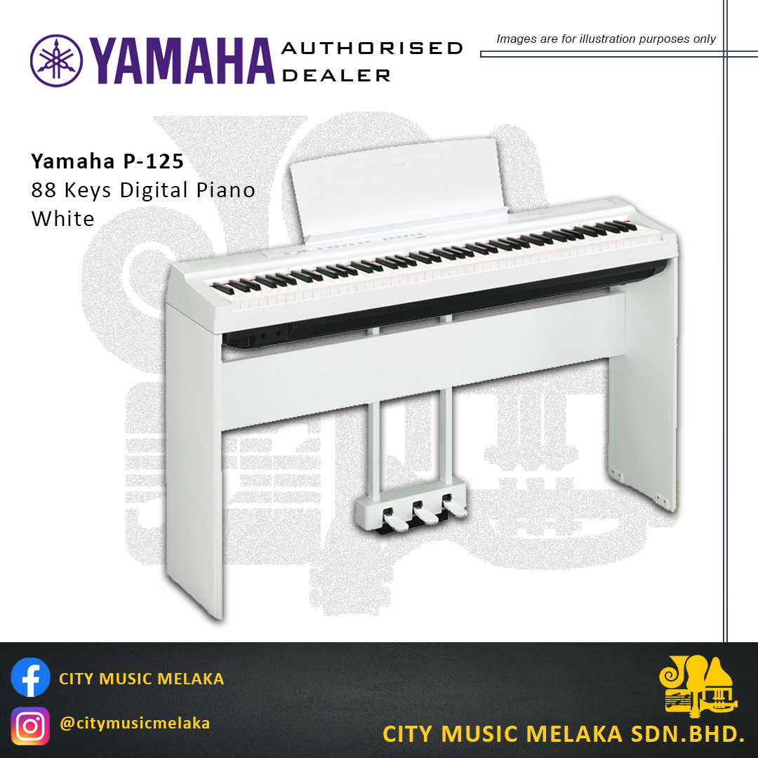 Yamaha P-125 88-Key Digital Piano (White) – City Music Melaka