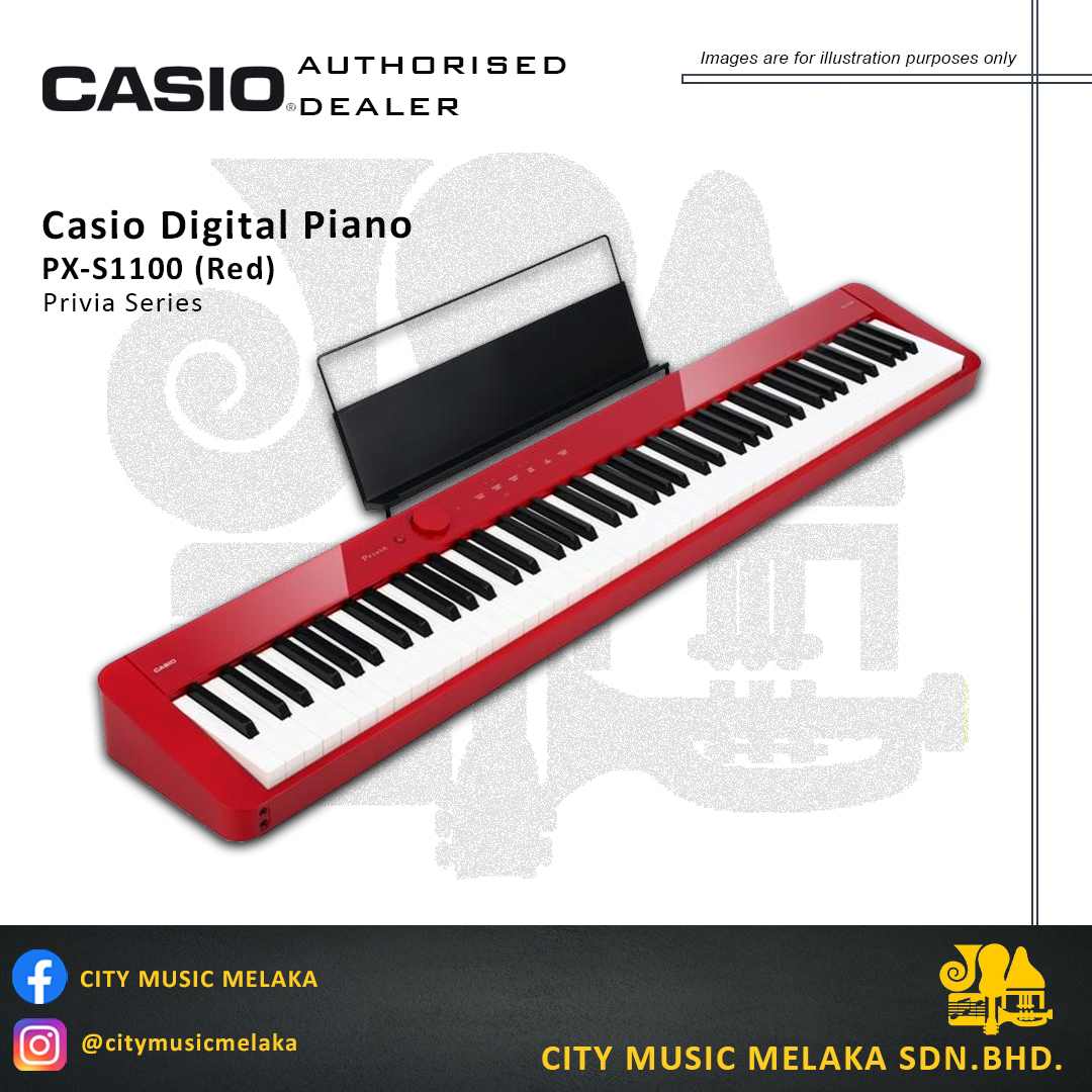 Casio PX S RD Privia Series Digital Piano HOME PACKAGE Red