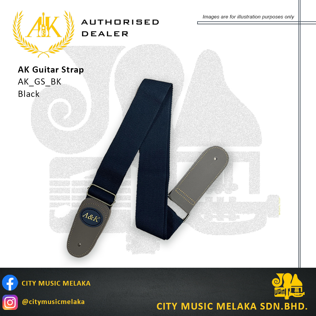 AK Guitar Straps_Black