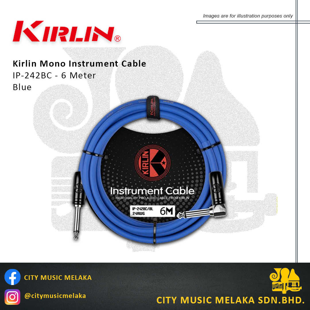 Kirlin Instrument Cable IP242BC 6M Mono Plug City Music Melaka