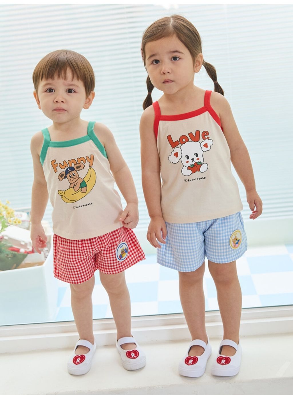 couple_bibisleevelesst-shirt_bibicheckshorts
