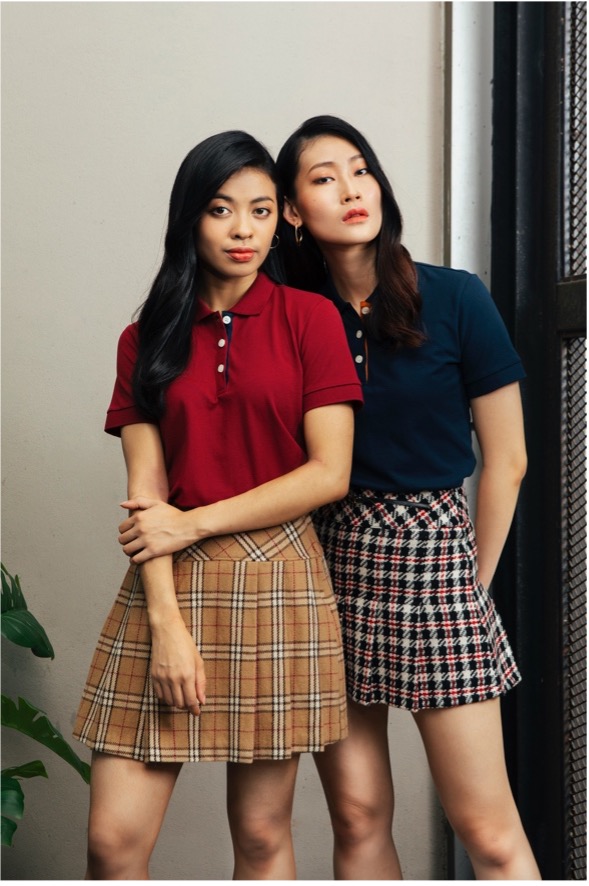women polo shirt with prints and textured bottoms women polo shirt with prints and textured bottoms