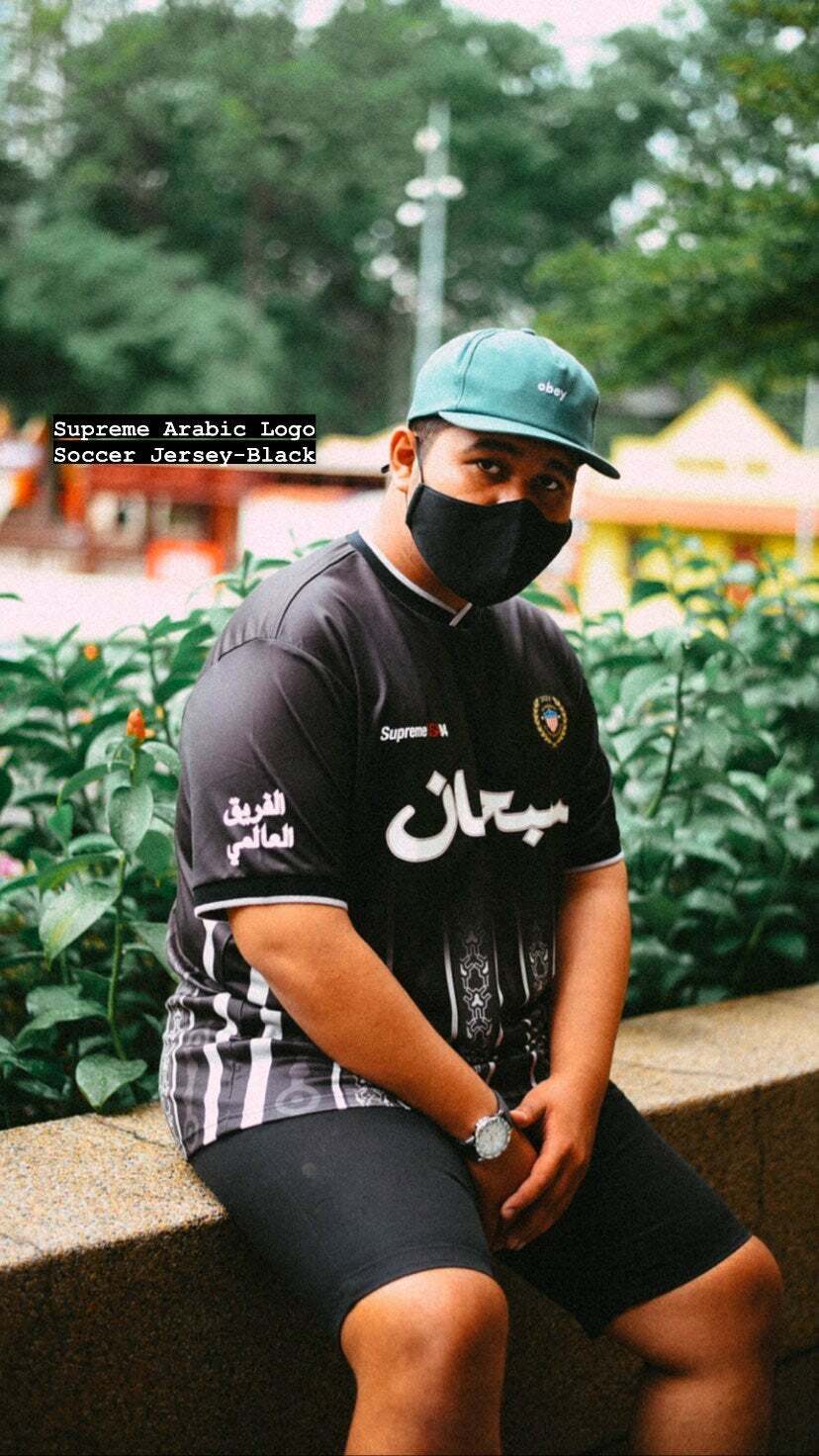 Arabic Logo Soccer Jersey Black XL 1BlackSIZE