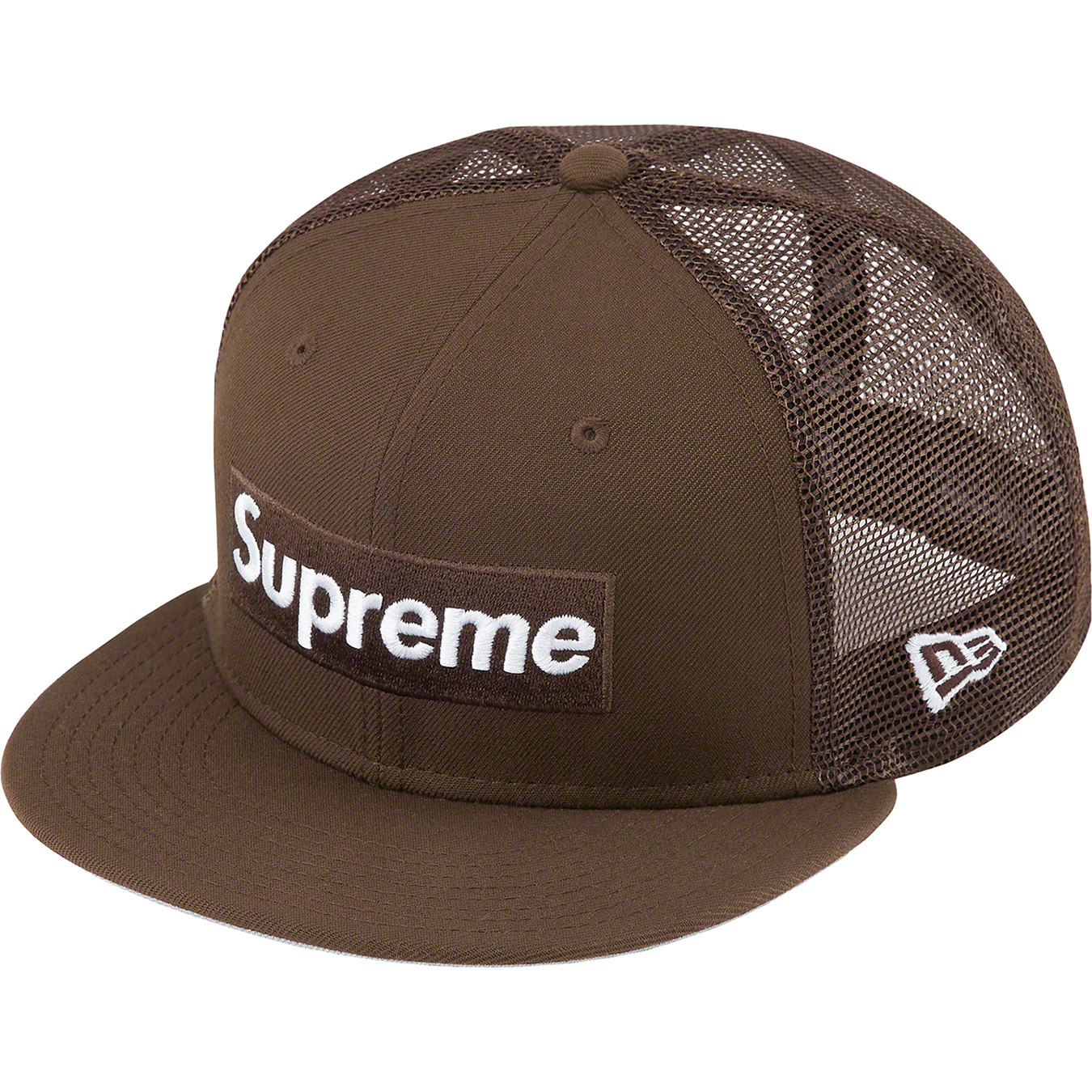 SUPREME BOX LOGO MESH BACK NEW ERA - BROWN – THE FOURHEADS