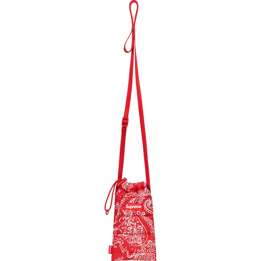 SUPREME PUFFER NECK POUCH - RED PAISLEY – THE FOURHEADS