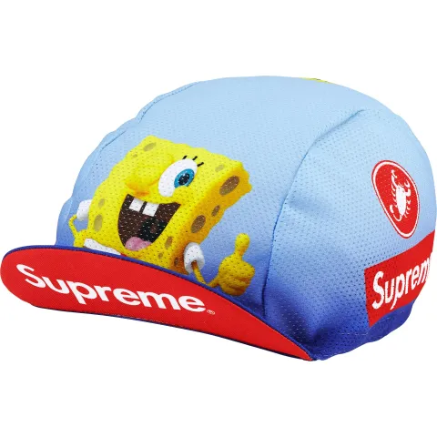 SUPREME SPONGEBOB SQUAREPANTS CASTELLI CYCLING CAP - BLUE