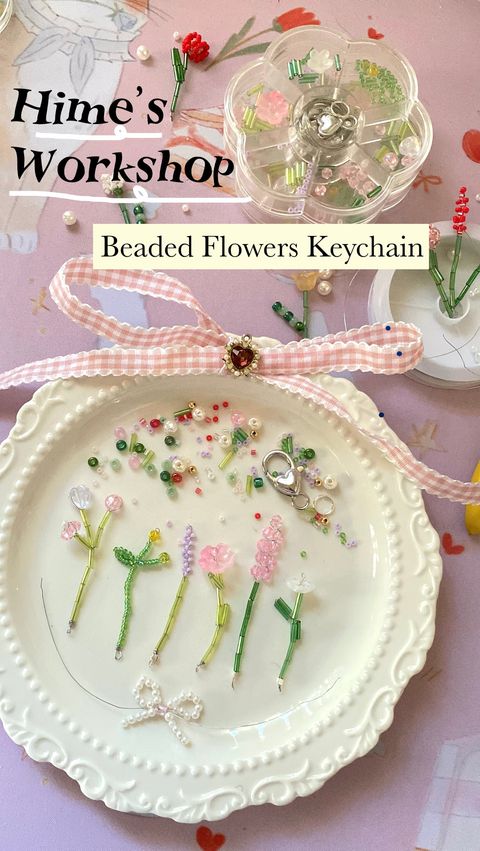 Beaded flowers poster