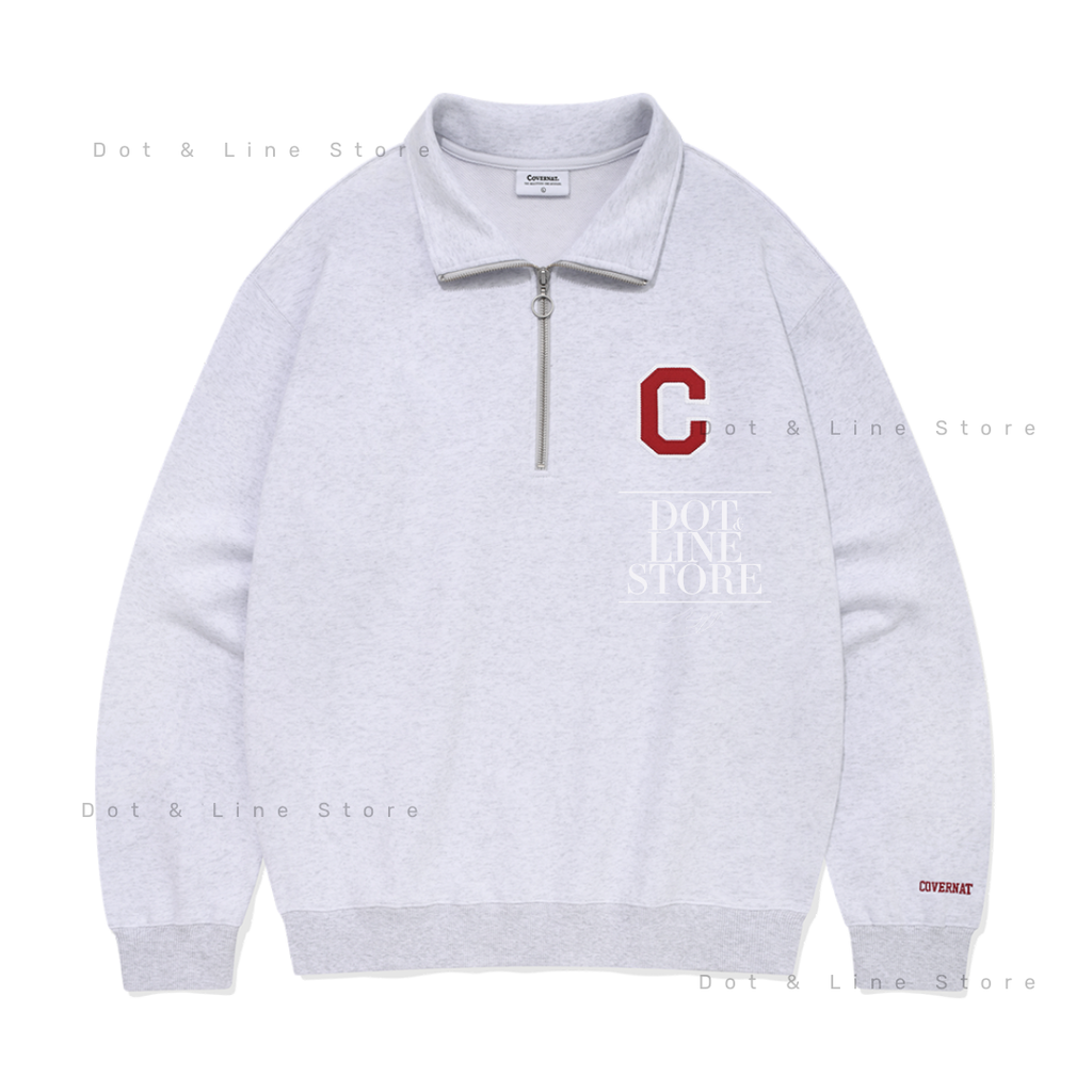 スウェット・トレーナー COVERNAT C Logo Half Zip Up Sweatshirt SA135 Covernat C Logo Half Zip-Up Sweatshirt – Dot & Line Store