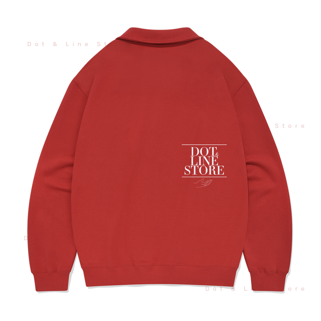 スウェット・トレーナー COVERNAT C Logo Half Zip-up Man to Man Red Covernat C Logo Half Zip-Up Sweatshirt – Dot & Line Store