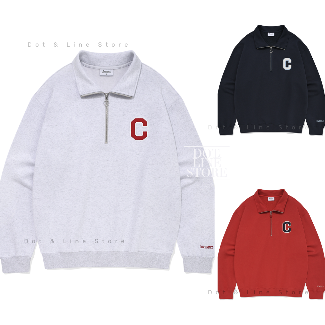 [COVERNAT] Small C Logo Corduroy Half Zip Up /追跡付 76993873.png