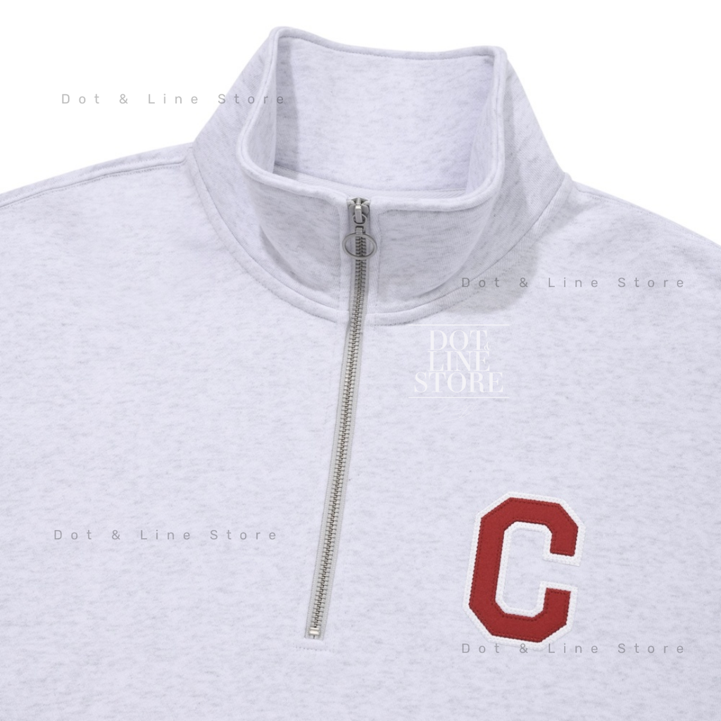 スウェット・トレーナー COVERNAT C logo half zip-up sweatshirt ivory Covernat C Logo Half Zip-Up Sweatshirt – Dot & Line Store
