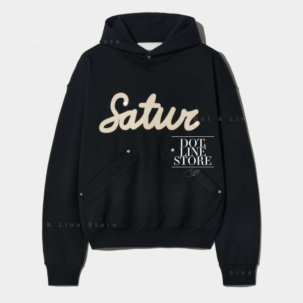 【SATUR】関税/送料込み Satur Applique Rivet Hoodie SATUR Applique Rivet Hoodie – Dot & Line Store
