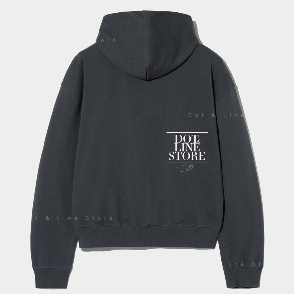 パーカー・フーディ SATUR Rivet Applique Pocket Logo Hood Melange Grey SATUR Rivet Applique Pocket Logo Hoodie – Dot & Line Store