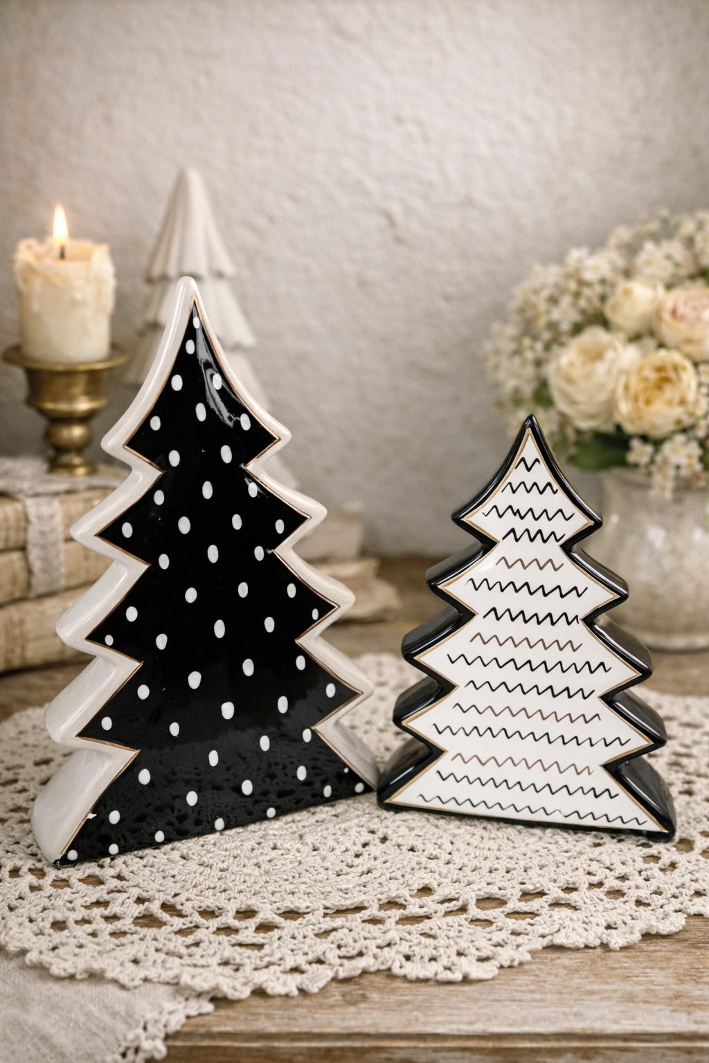 陶瓷黑白聖誕樹