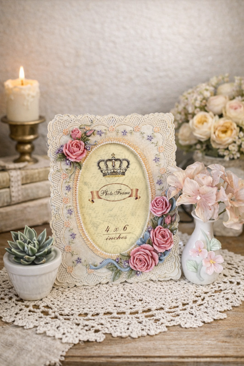 玫瑰小花花邊相框