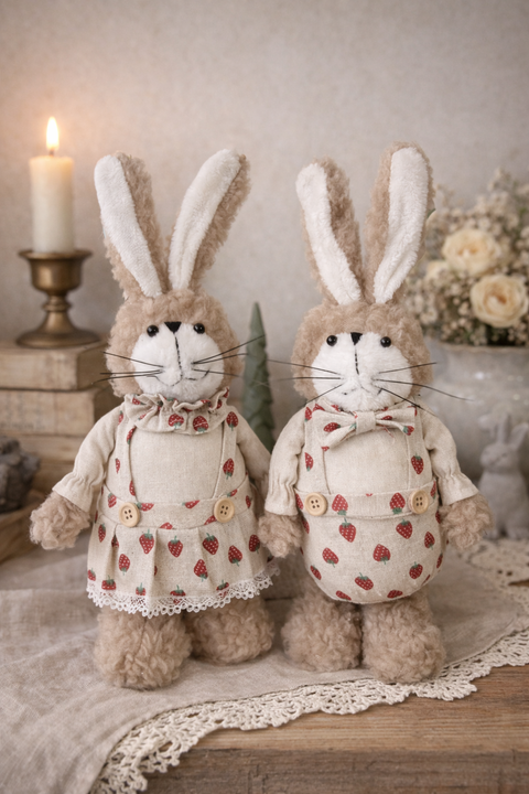 毛茸茸兔子玩偶（一組）