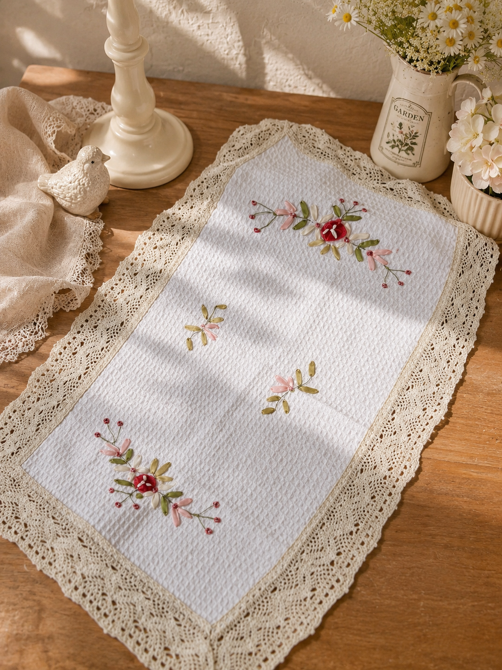 紅花刺繡蕾絲邊桌墊 Image 2026年6月25日 下午05_02_25