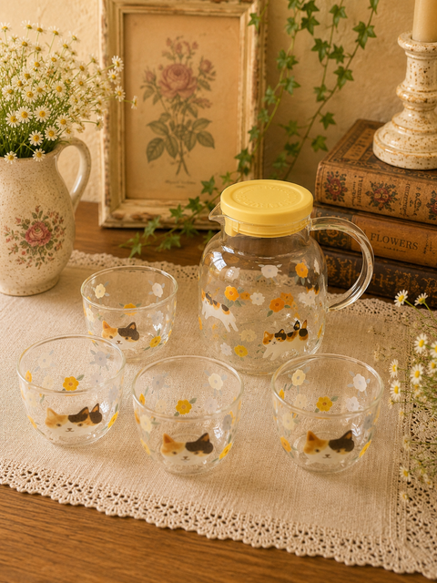 三花貓玻璃杯壺組（一壺四杯） Image 2026年7月15日 下午02_02_53