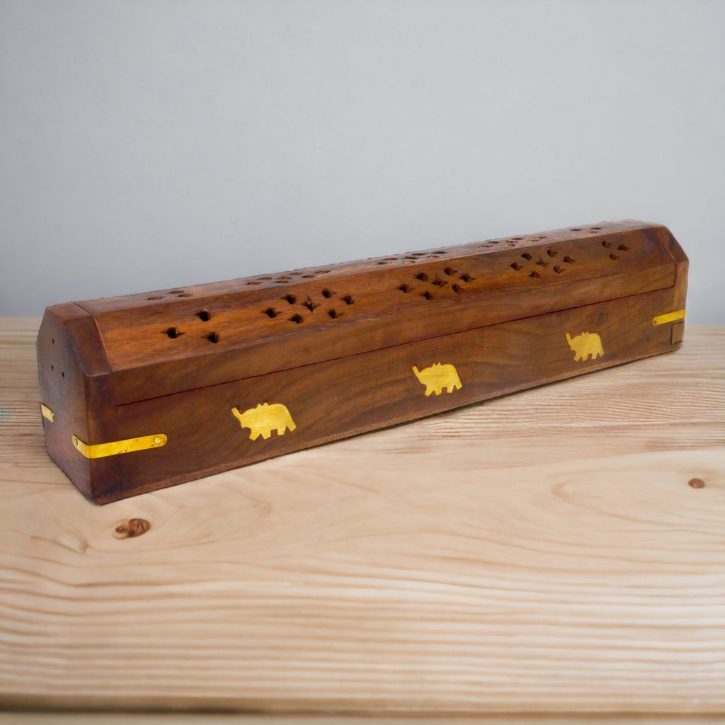 EIB10104RW:elephant Wooden Incense Box