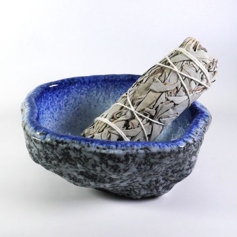 EIB10193 stone ceramic bowl blue 01