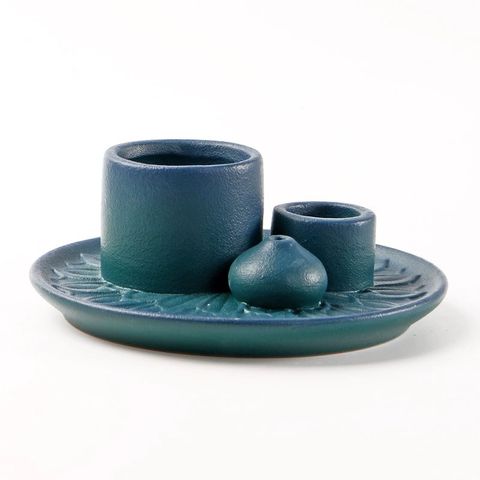 EIB10203-blue TRIO Sage Smudge Incense Stick Burner