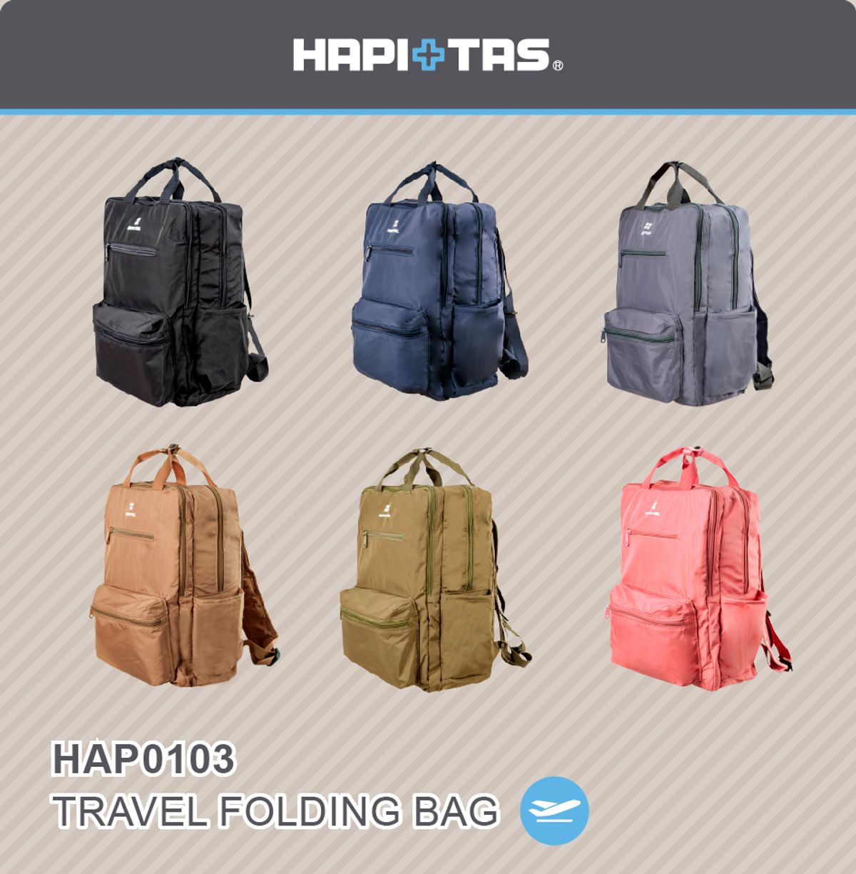 雙用設計 × 大容量收納,通勤旅行輕鬆隨行|HAPI+TAS HAP0103 摺疊手提後背包