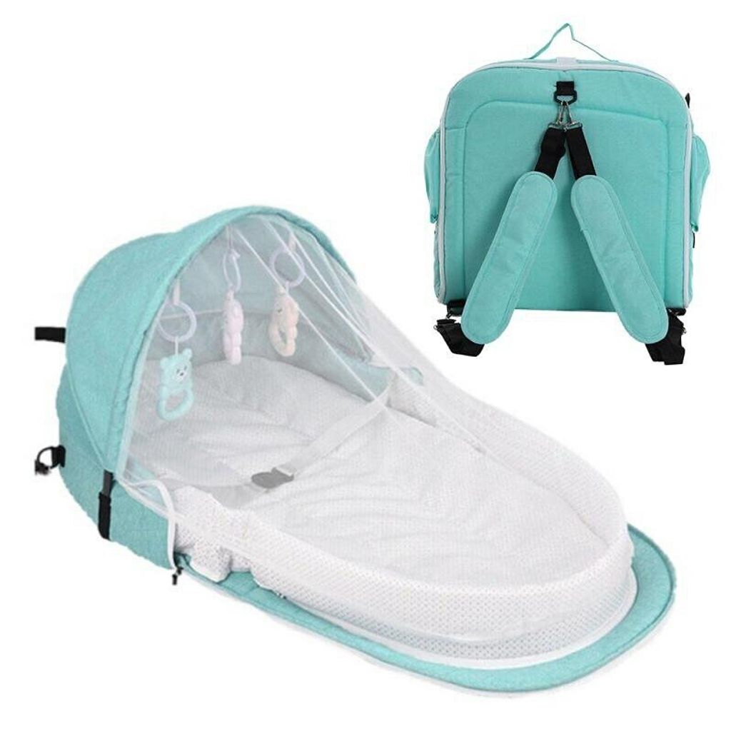 PREORDER!! Travel Baby Bed with Mosquito Net and Hanging Toys Dr. Baby Outlet