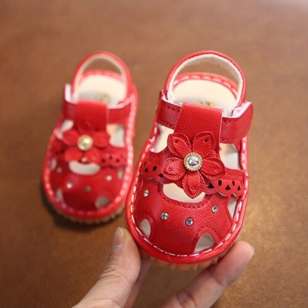 SANDAL WITH SOUND FLOWER (RED)