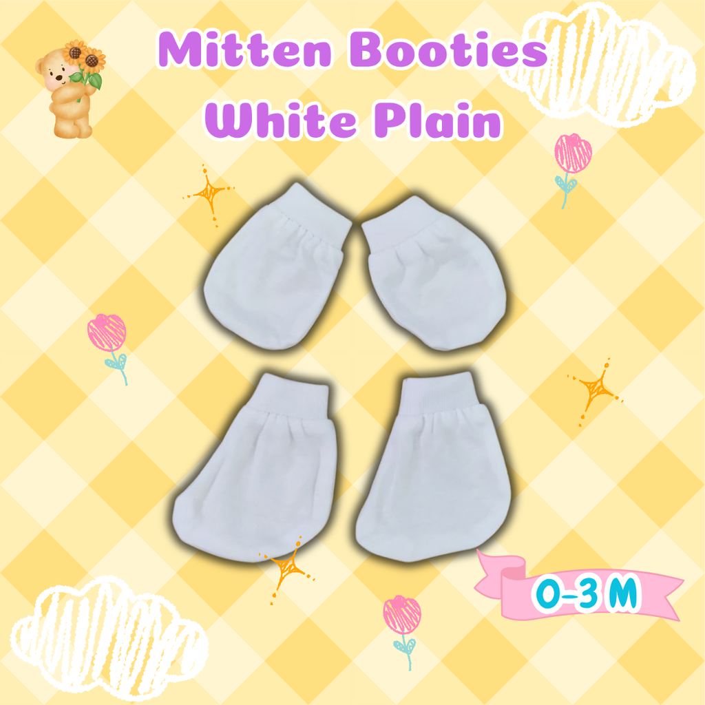 Mitten Booties White Plain