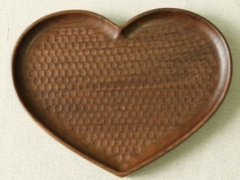 Heart shape hand crafted Black Walnut Wood Plate.jpg