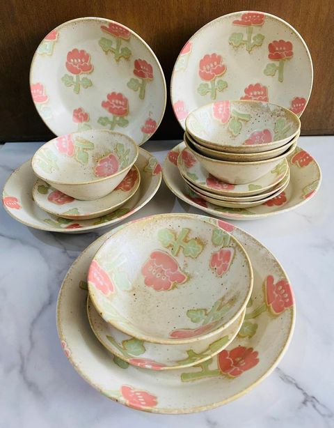 Japan made ceramic spring Sakura 15pcs dinnerware.jpg