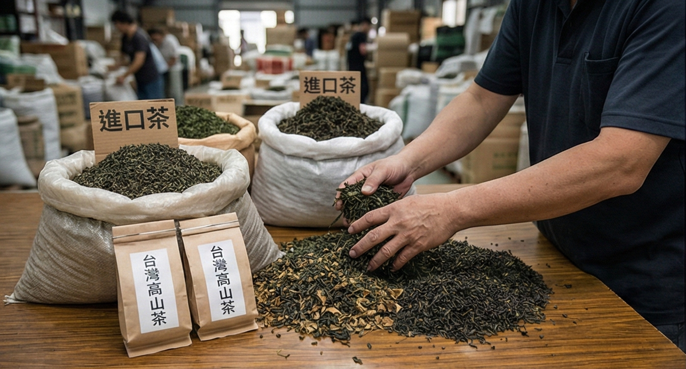 茶葉混茶詐騙手法解說圖：台灣茶混充越南茶成本計算