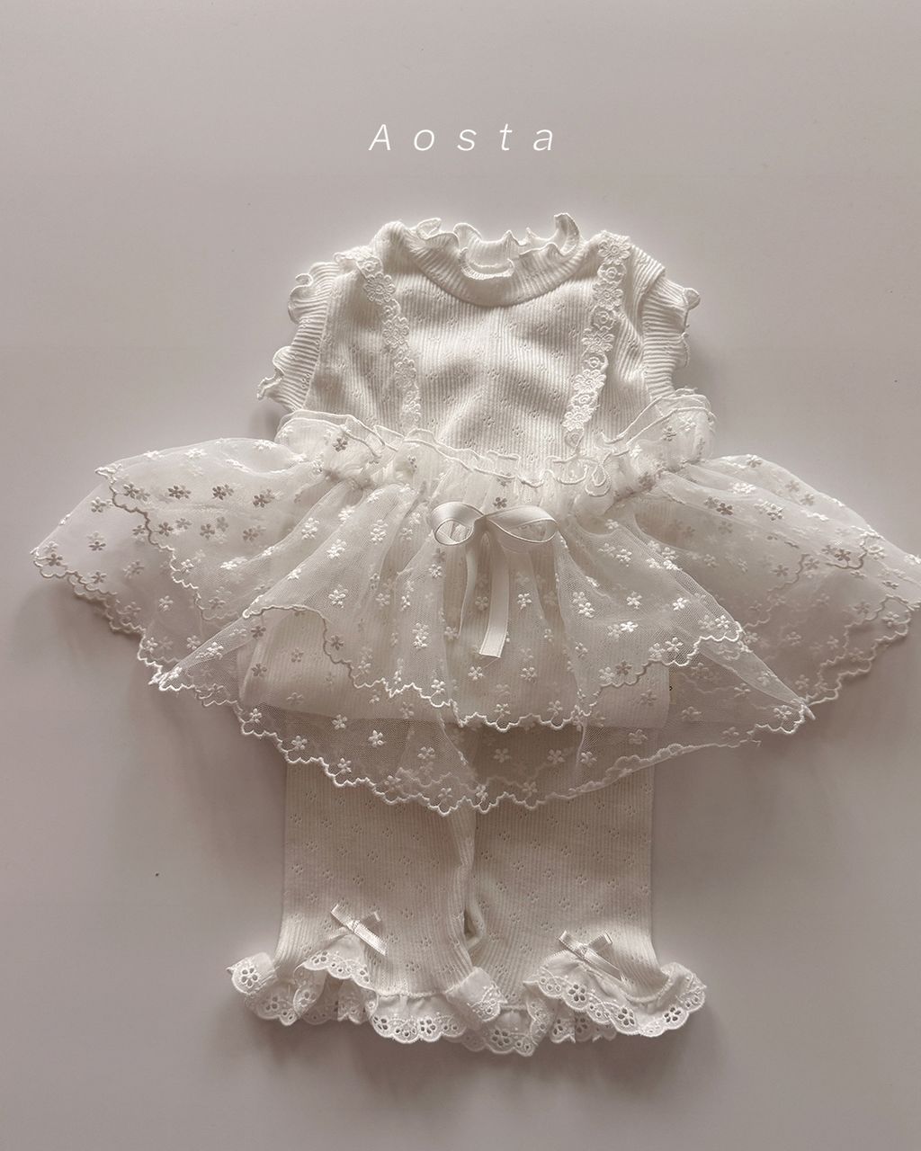 레이스 끈 뷔스티에 화이트리본3