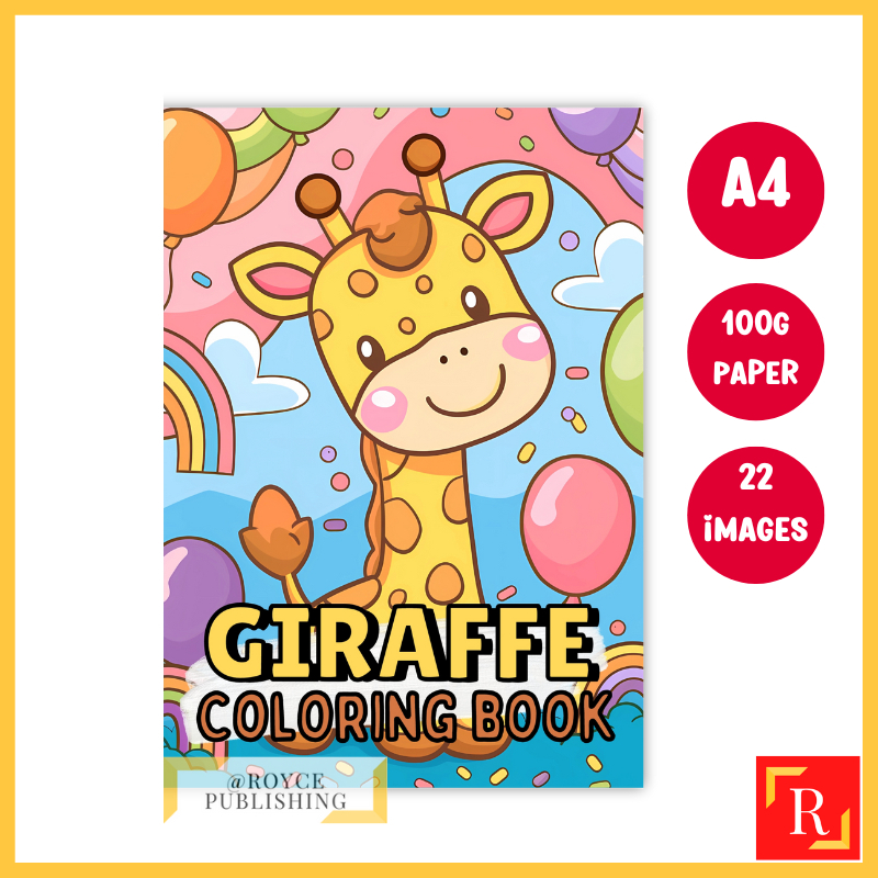 Giraffe Colouring Book For Kids, Preschoolers and Toddlers (A4 - Main Image