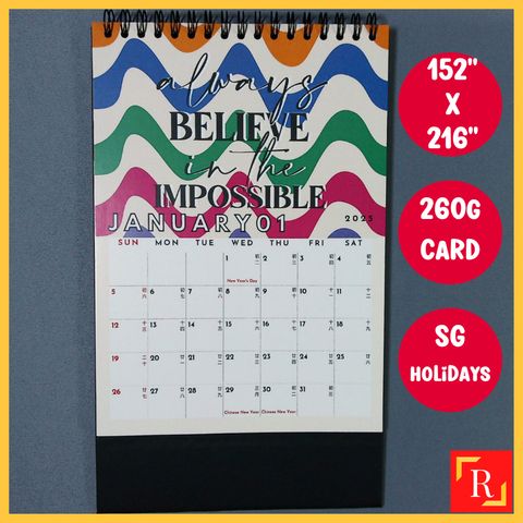 2025 Motivational Quotes Desktop Calendar 4 - (Singapore Public ...