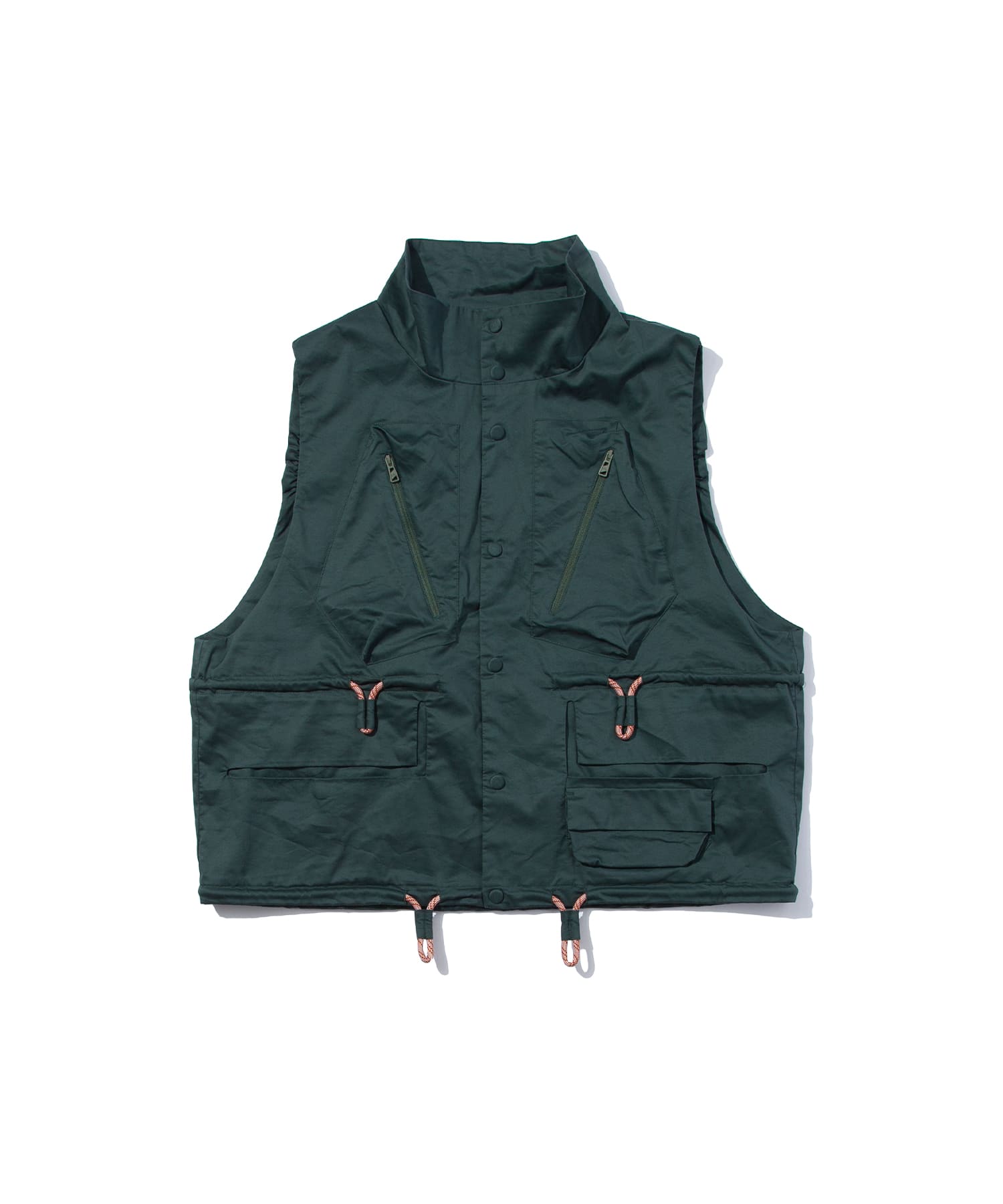 PIGMENT DYE UTILITY VEST Green