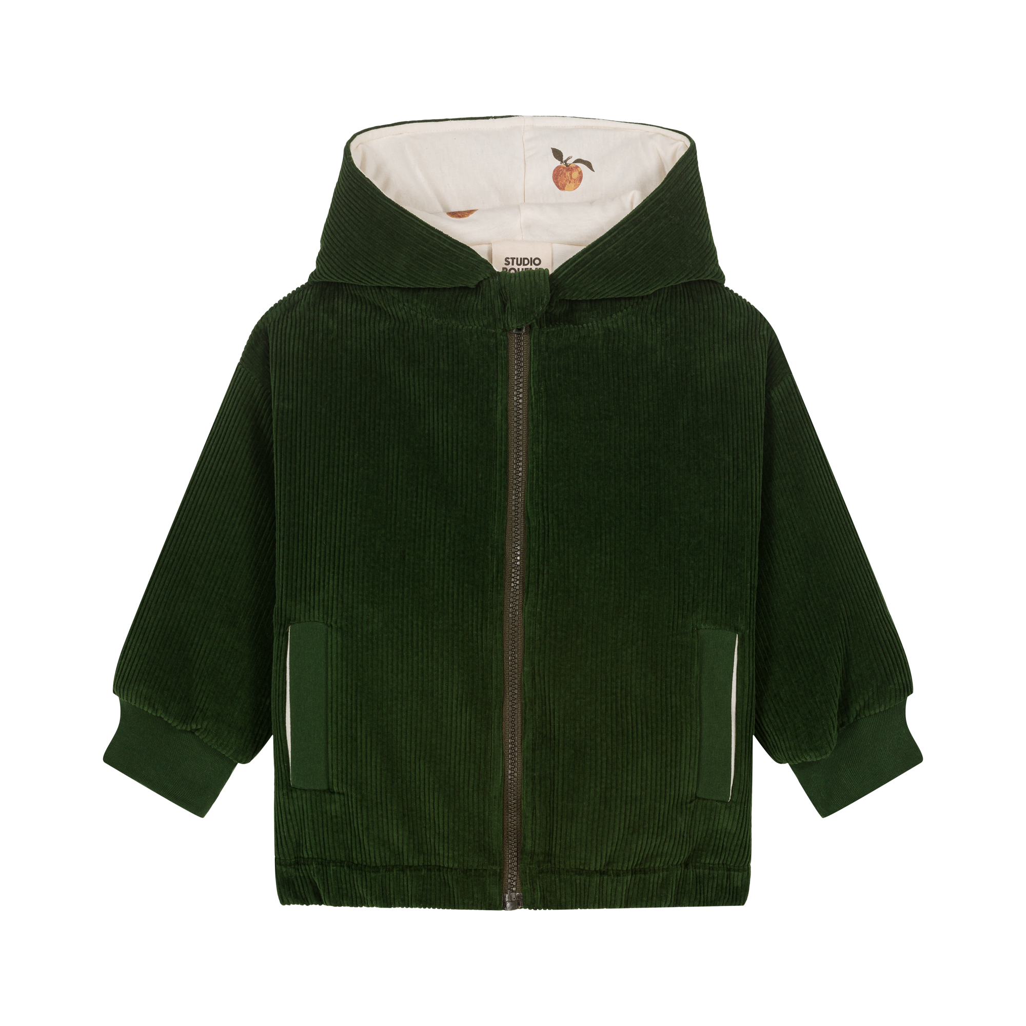 MANTEAU FRIO CORDEROY VERT SAPIN POMMES