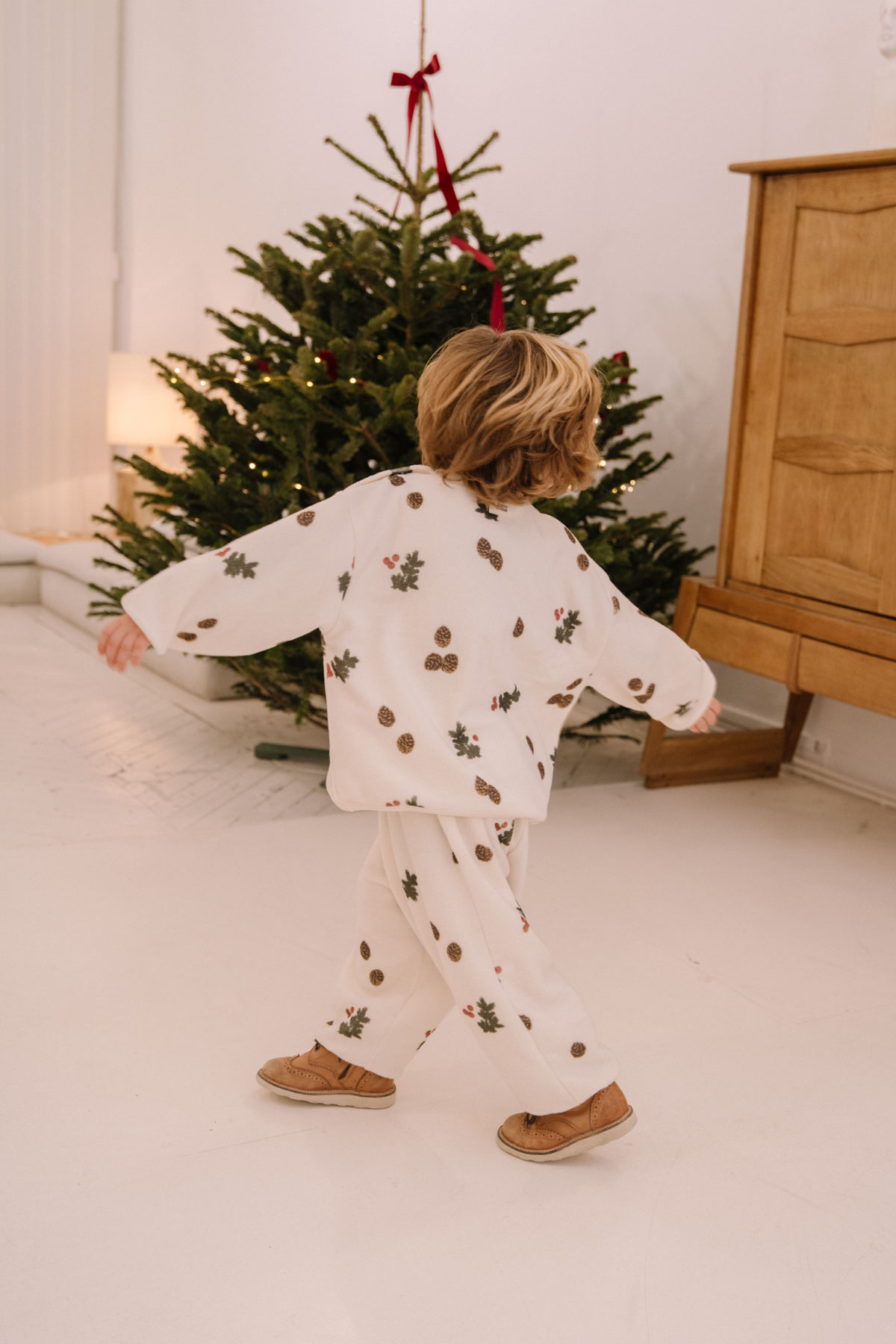 SWEATSHIRT OURS POLAR ECRU SAPIN + PANTALON PORGY POLAR ECRU SAPIN-2
