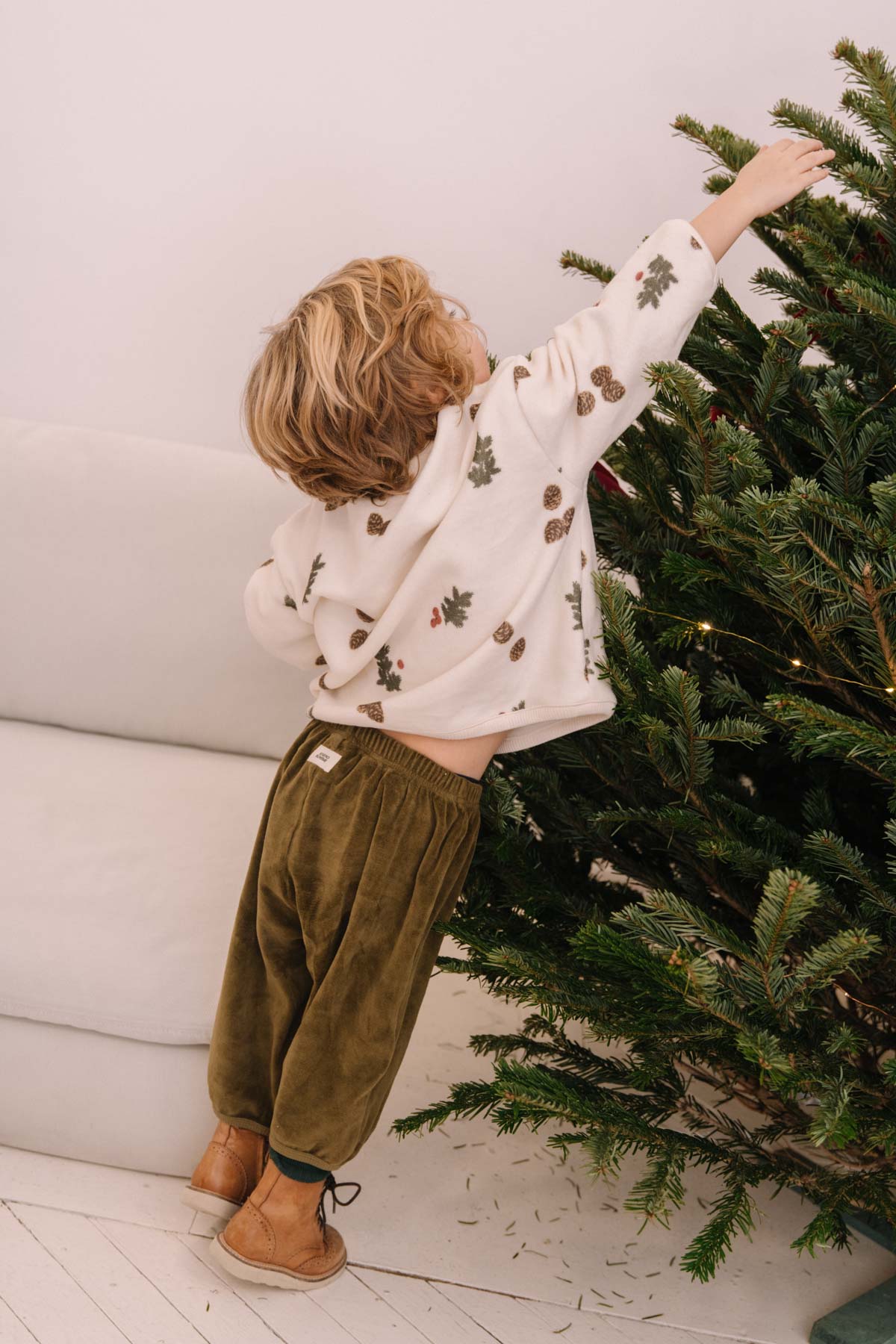 SWEATSHIRT OURS POLAR ECRU SAPIN + PANTALON PORGY VELVET-1