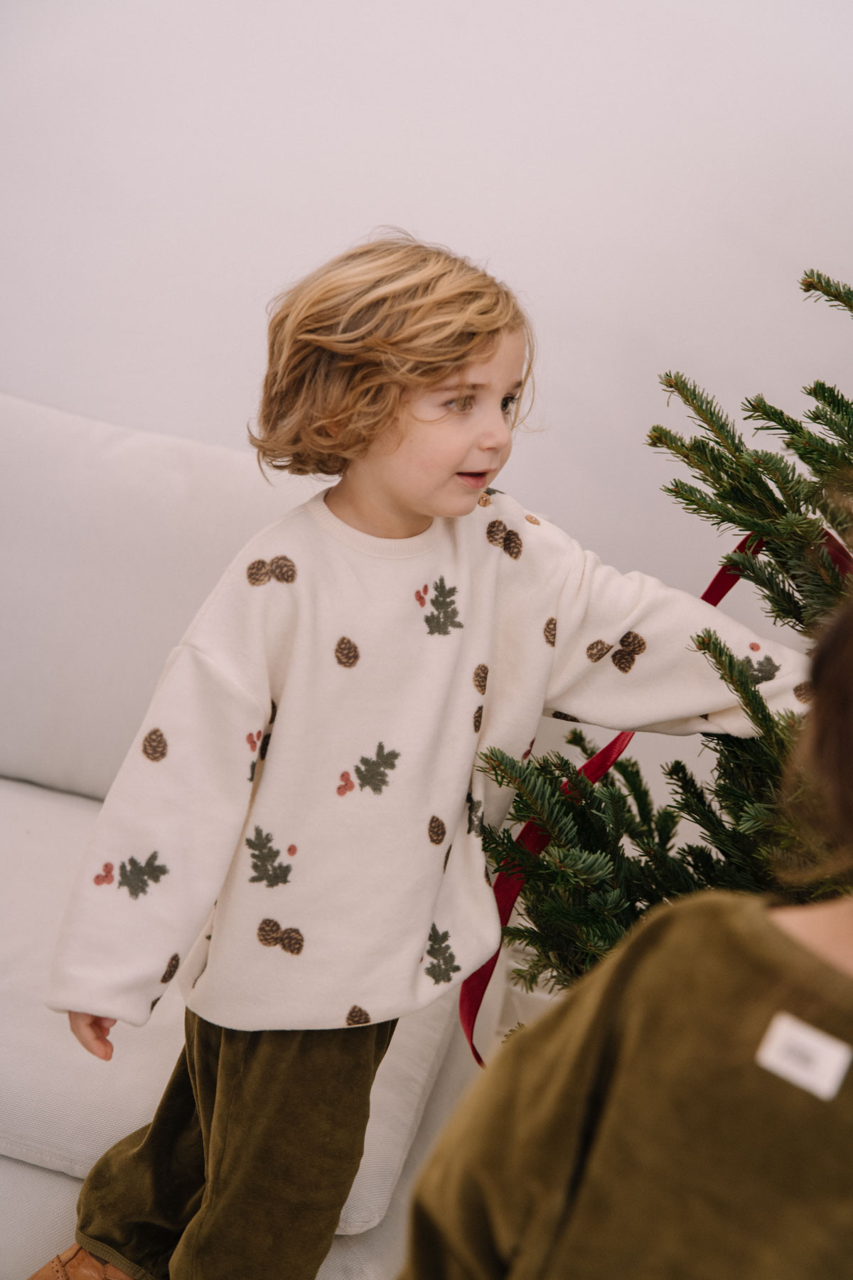 SWEATSHIRT OURS POLAR ECRU SAPIN-5